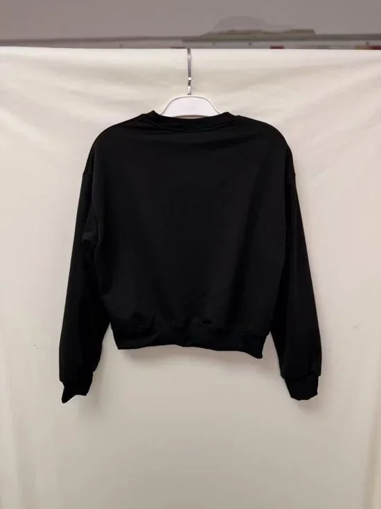 Alo Yoga Black Casual Sporty Cropped Crew Neck Sweatshirt, Size M. - Picture 7 of 8
